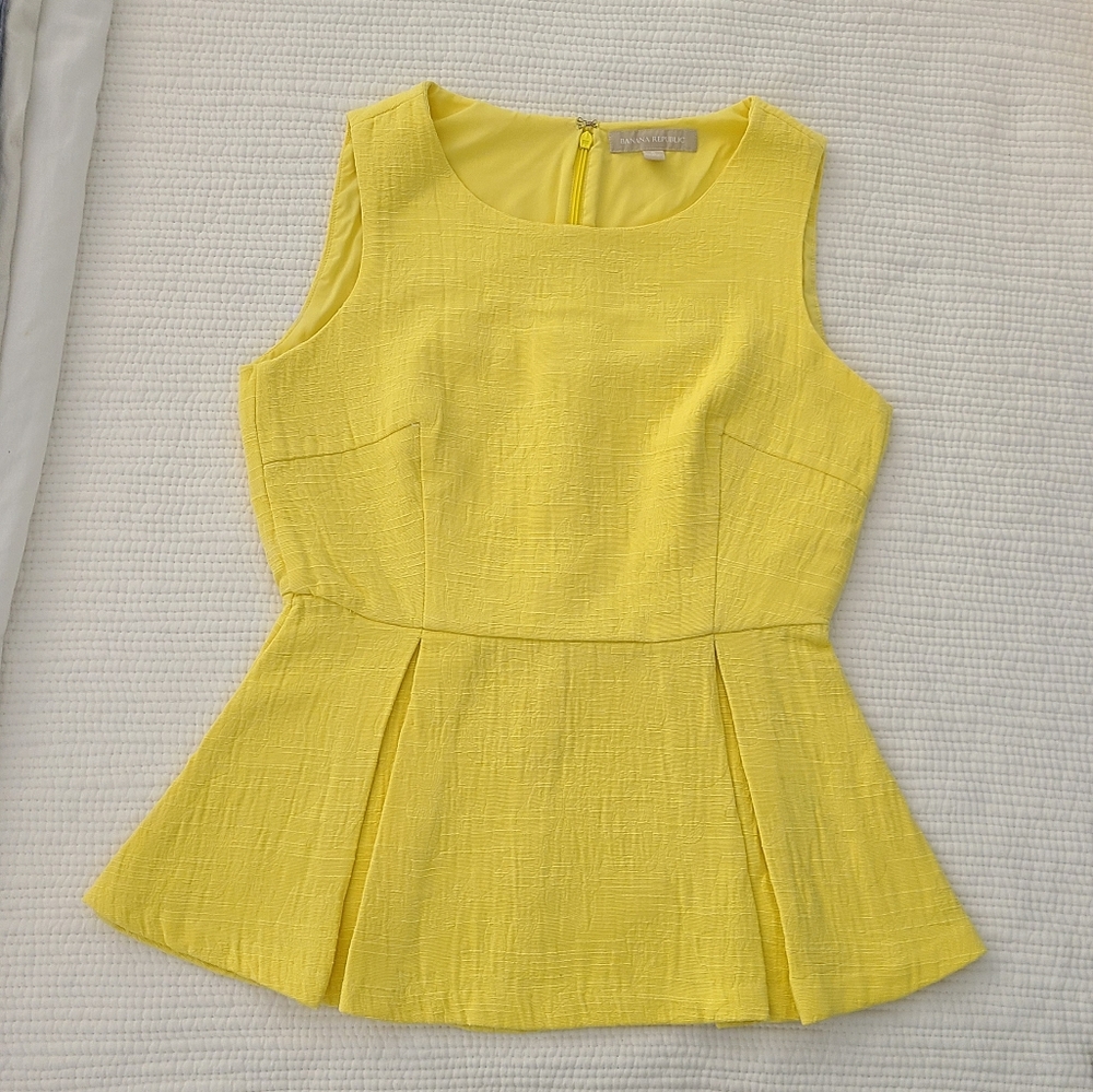 J Crew Yellow Peplum Top